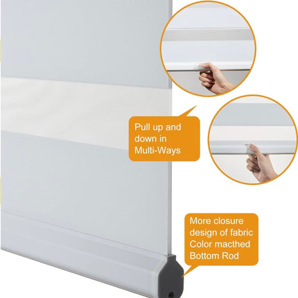 Persilux Zebra Blinds for Windows, White 57x72 Inch, Open Box