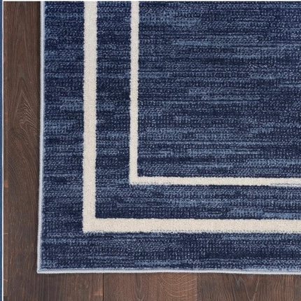 Nourison Essentials Indoor/Outdoor Area Rug, Navy/Ivory, 3’ x 5’ - New in Original Packaging