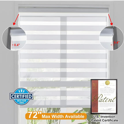 Persilux Zebra Blinds for Windows, White 57x72 Inch, Open Box