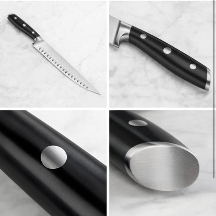 Cangshan 2-Piece Carving Knife Set with Fork, Black Handle, New