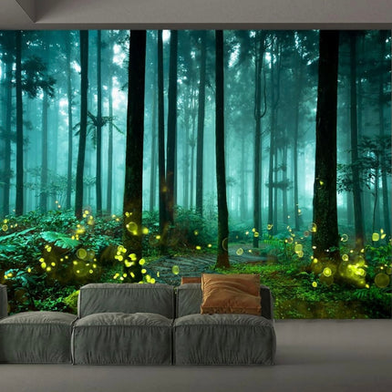 Green Enchanted Forest Wallpaper Mural for Kid’s Bedroom Background Wall Decor, Open Box