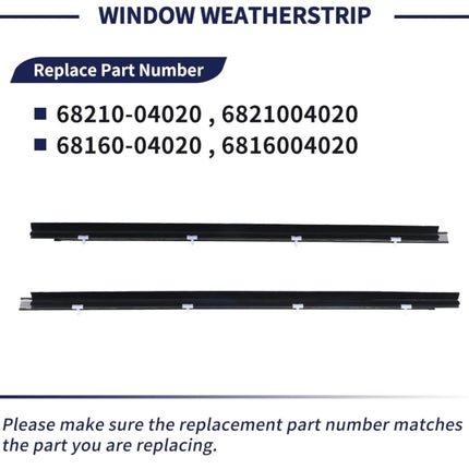 2 Piece Weatherstrip Window Moulding Trim Seal Belt Compatible with Toyota Tacoma 1995-2004 – 2Pcs (Open Box, Amazon Return)
