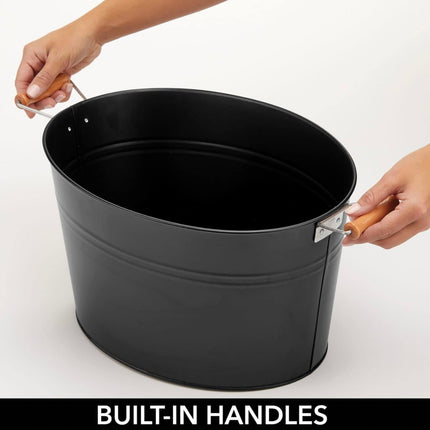 Hidden Hollow Ice Bucket with Handles - Black - Open Box with Minor Dent