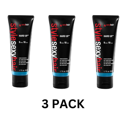 SexyHair Style Hard Up Hard Holding Gel – 1.7 oz (Pack of 3) – Extreme Hold – New