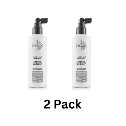 Nioxin System 1 Scalp & Hair Treatment – 6.76 oz (Pack of 2) – Natural Hair with Light Thinning – New