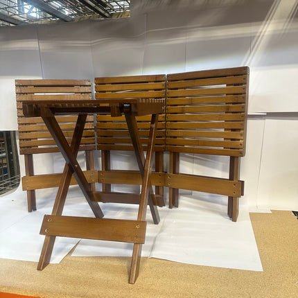 WENQIK Wooden Folding Tables Set Of 4 - Open Box,  New