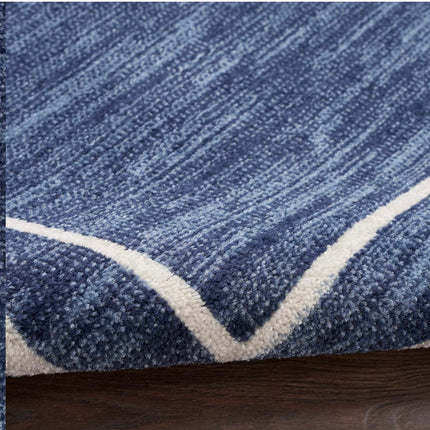 Nourison Essentials Indoor/Outdoor Area Rug, Navy/Ivory, 3’ x 5’ - New in Original Packaging