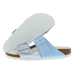 Birkenstock Arizona Split Sandals Light Blue Silver Size 8 Women’s New