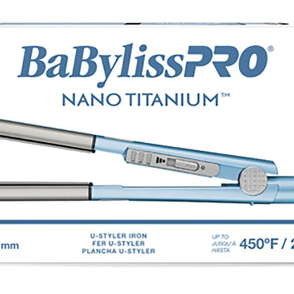 BaBylissPRO Nano Titanium Flat Iron Hair Straightener, 1" Curved Styler for Professional Salon Results and All Hair Types (New)
