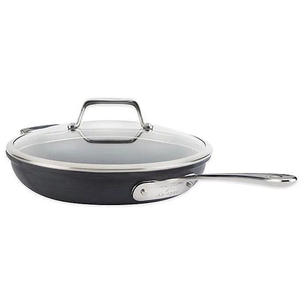 All-Clad B1 Hard Anodized Nonstick 12-Inch Fry Pan with Helper Handle and Lid – New