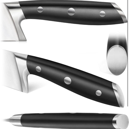 Cangshan 2-Piece Carving Knife Set with Fork, Black Handle, New