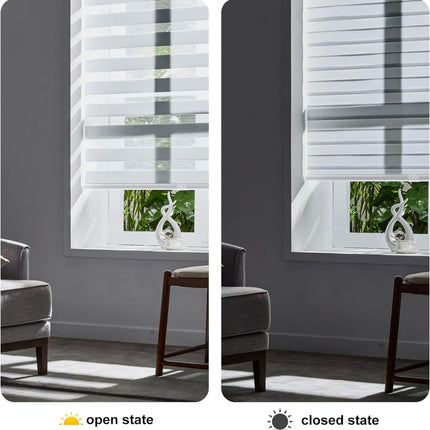 Persilux Zebra Blinds for Windows, White 57x72 Inch, Open Box