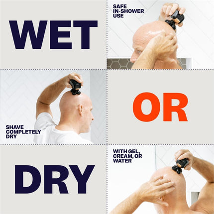 The FlexSeries Electric Head Hair Shaver - Freebird - Ultimate Men's Cordless Rechargeable Wet/Dry Skull & Bald Head Waterproof Razor, New