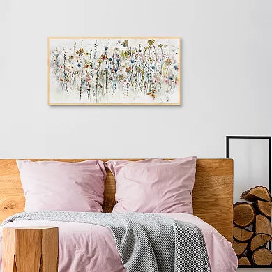 Fine Art Canvas Watercolor Wildflowers  New with Imperfection