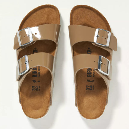Birkenstock Arizona Patent Fossil Birko-Flor Sandals Size 8 Women’s New