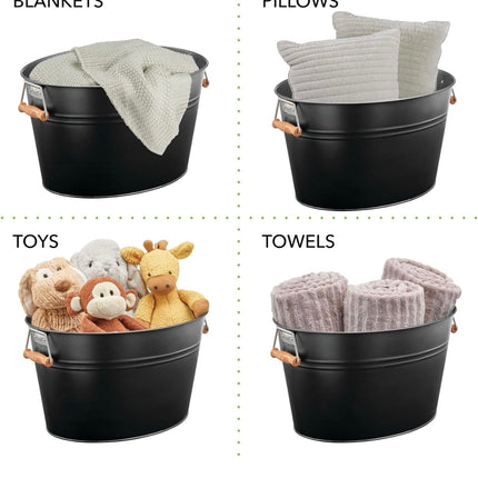 Hidden Hollow Ice Bucket with Handles - Black - Open Box with Minor Dent