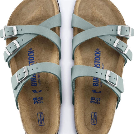 Birkenstock Franca Soft Footbed Sandals Faded Aqua Nubuck Size 8  New