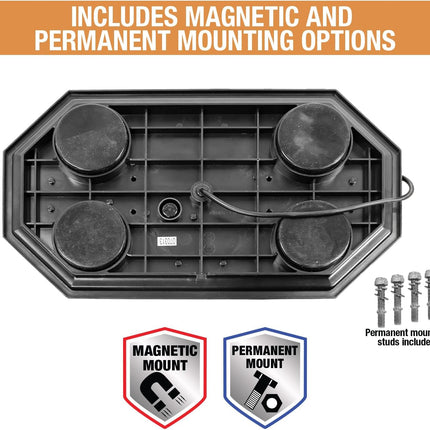 Buyers Products 15-Inch Octagonal Mini LED Light Bar - Amber/Green, 56 LEDs, Emergency Lights, New