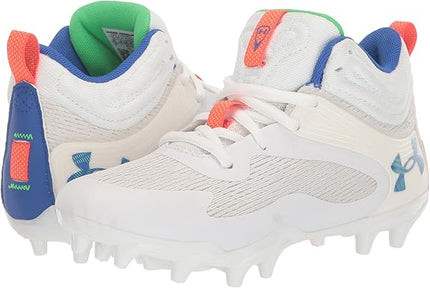 Under Armour Command MC Mid Lacrosse Cleats White Size 5.5 Unisex Kids New