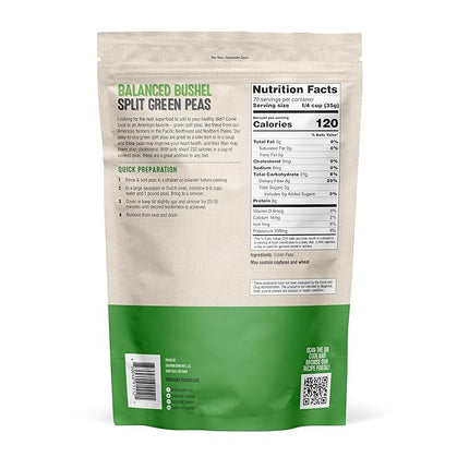Balanced Bushel Split Green Peas - 80 oz Bag, Exp. 02/13/2026, New