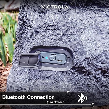 Innovative Technology Wireless Waterproof Rechargeable Bluetooth Outdoor Rock Speakers -NO CABLES Included Open Box