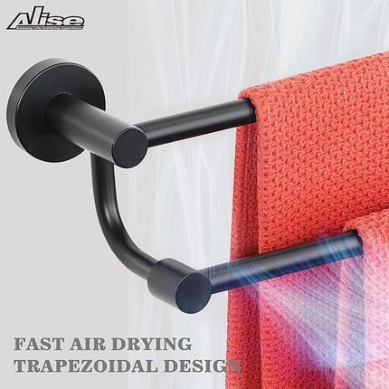 Alise Bath Double Towel Bars - New, Wall Mount, Matte Black, 24 Inch (GOY4600-B)