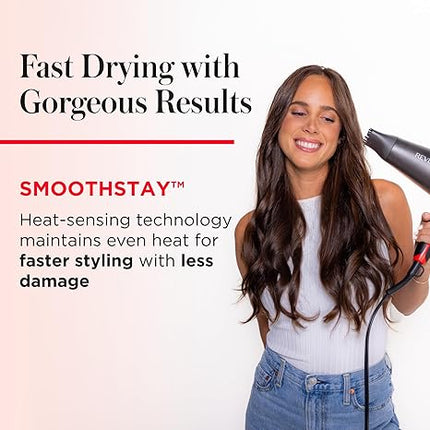 REVLON SmoothStay Coconut Oil Infused Hair Dryer with Diffuser – Open Box
