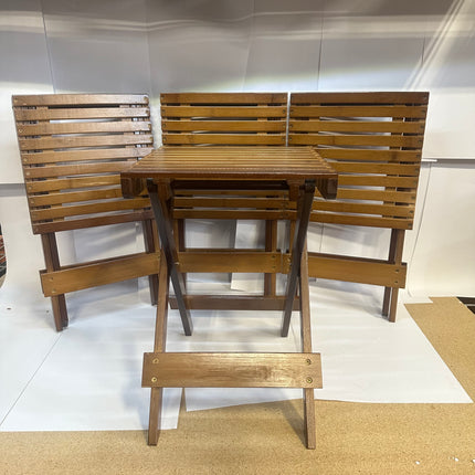 WENQIK Wooden Folding Tables Set Of 4 - Open Box,  New