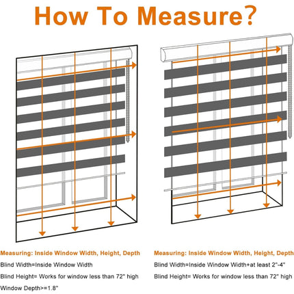 Persilux Zebra Roller Blinds Dual Layer Sheer Shades - Beige, 32” W x 72” H (Open Box)