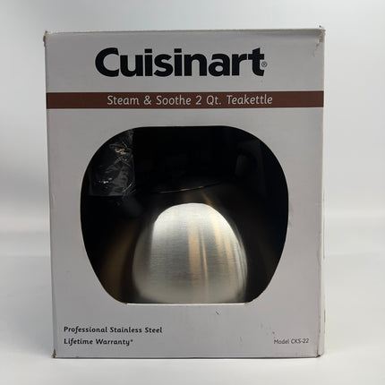Cuisinart 2qt Stovetop Steam & Soothe Teakettle Stainless Steel CKS-22 New