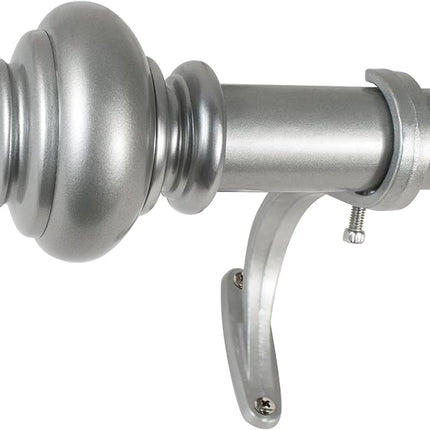 Decopolitan 1-Inch Urn Single Window Treatment Rod Set, 72-144 Inch - Antique Silver (Open Box)