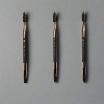 Design Define Premium Duo Brow Brush Set – 3 Pack, Angled Eyebrow & Spoolie Brush for Shaping & Blending
