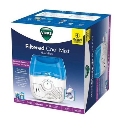 Vicks Filtered Cool Mist Humidifier | New Open Box | 1.1 Gallon