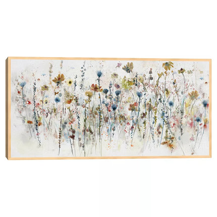 Fine Art Canvas Watercolor Wildflowers  New with Imperfection