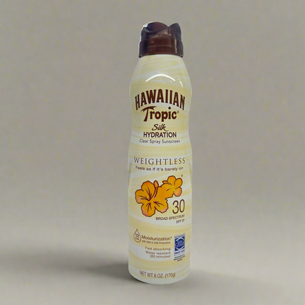 Hawaiian Tropic Weightless Hydration Clear Spray Sunscreen SPF 30, 6oz