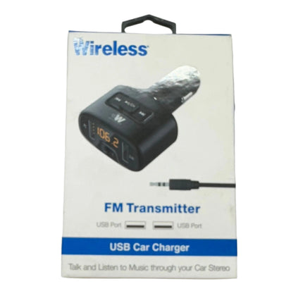 Just Wireless FM Transmitter & Dual Port Car Charger - Black (New)