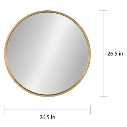 Kate and Laurel Travis 25.6" Round Accent Wall Mirror - Gold (Open Box)