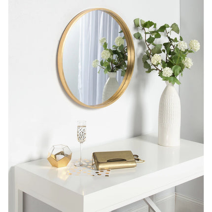 Kate and Laurel Travis 25.6" Round Accent Wall Mirror - Gold (Open Box)