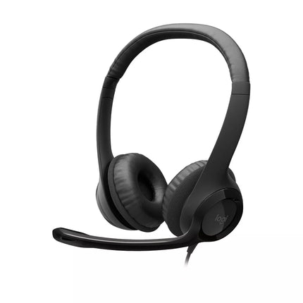 Logitech H390 USB Wired Headset - Noise-Canceling Microphone, Black (New)