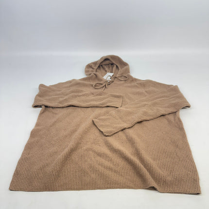 Nordstrom Ribbed Knit Hoodie Sweater Tan Shade Size L Women’s New