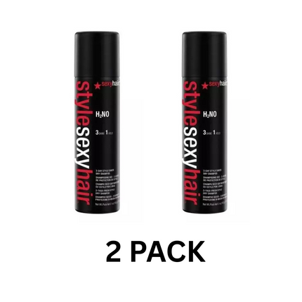 SexyHair H2No 3-Day Style Saver Dry Shampoo – 5.1 oz (Pack of 2) – Extends Blowouts – New