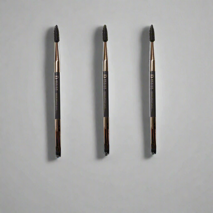 Design Define Premium Duo Brow Brush Set – 3 Pack, Angled Eyebrow & Spoolie Brush for Shaping & Blending