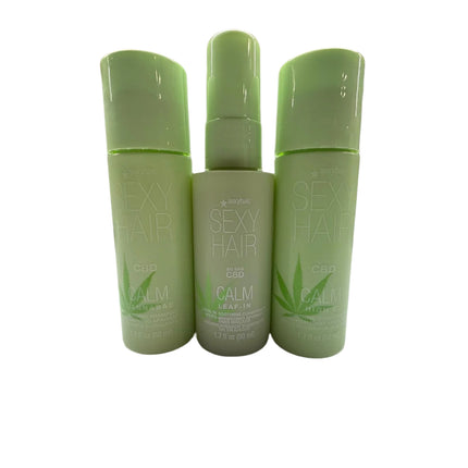 Calm SexyHair Cannabae CBD Soothing Shampoo & High 5 Conditioner Set - 1.7 oz Each – Travel-Size CBD-Infused Hair Care