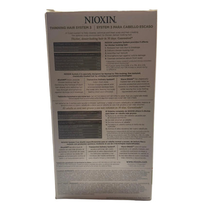 Nioxin System Kit 3: Cleanser 10 oz, Scalp Therapy Conditioner 5 oz, Scalp Treatment 3 oz – For Colored Hair with Light Thinning – New