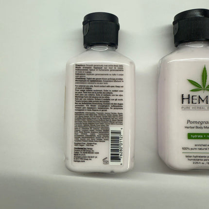 Hempz Pomegranate Herbal Body Moisturizer – 2.25 oz, Pack of 3 – Hydrating Lotion with Pure Hemp Seed Oil – New