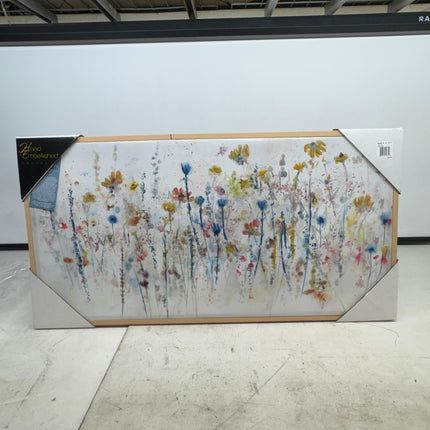 Fine Art Canvas Watercolor Wildflowers  New with Imperfection