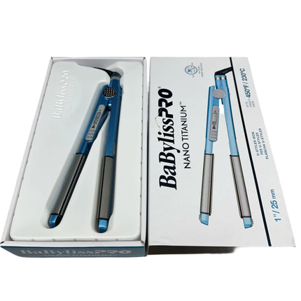 BaBylissPRO Nano Titanium Flat Iron Hair Straightener, 1" Curved Styler for Professional Salon Results and All Hair Types (New)