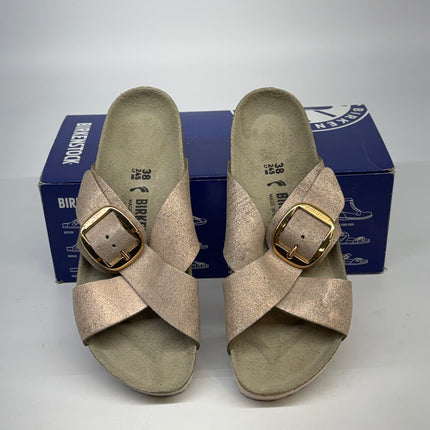 Birkenstock Siena Large Buckle Sandals Metallic Blush Size 7 Women’s New