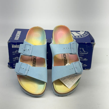 Birkenstock Arizona Vegan Sandals Iridescent Sky Size 7 Women’s New