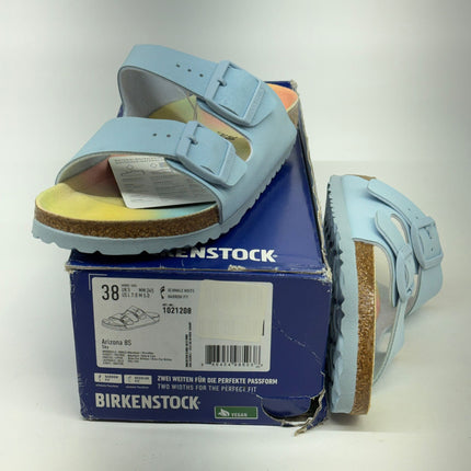 Birkenstock Arizona Vegan Sandals Iridescent Sky Size 7 Women’s New
